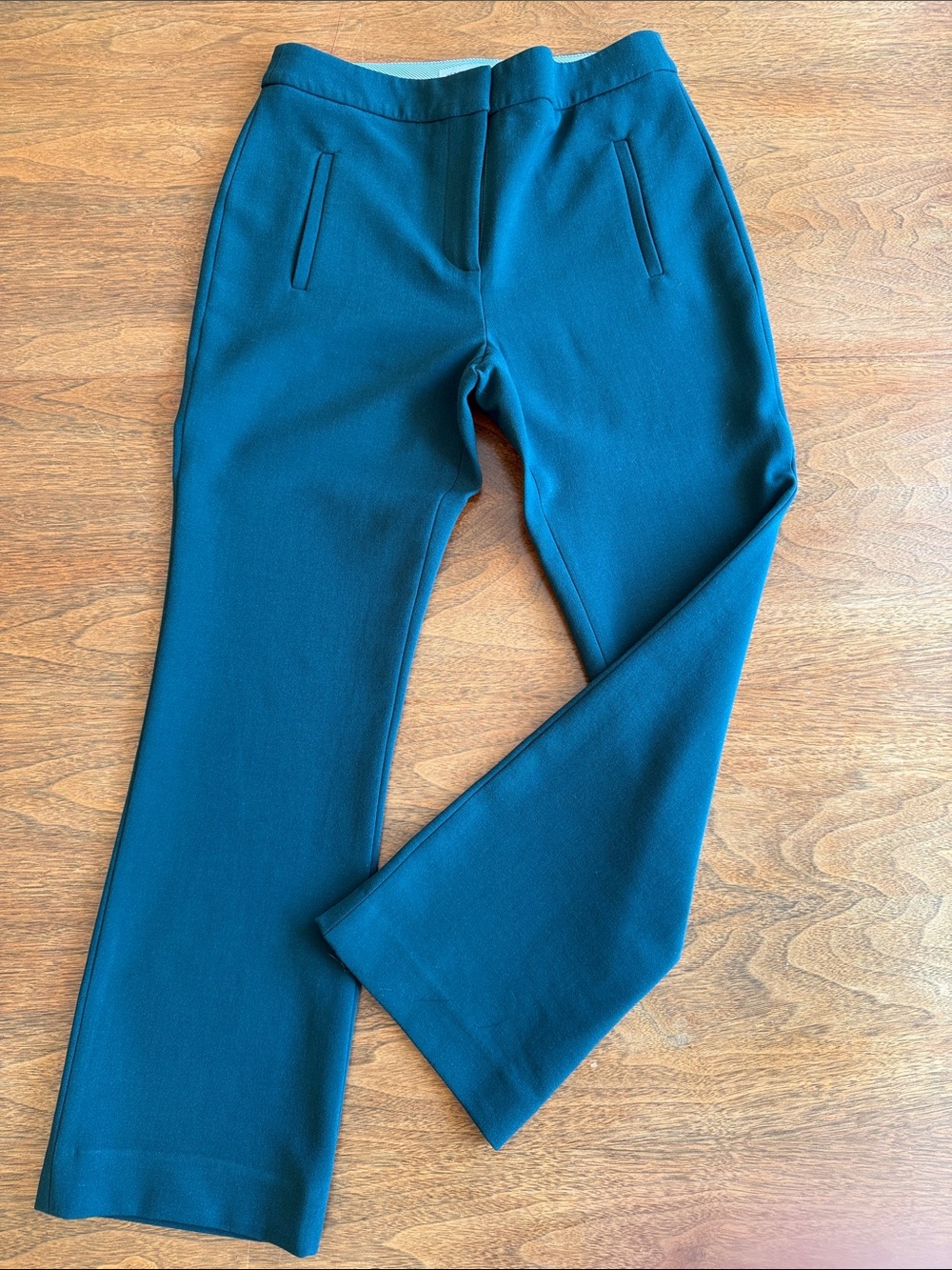 Veronica Beard Forest Green Bootcut Trousers